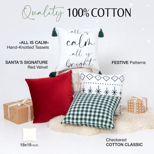 Set of 4 Christmas Pillow Covers 18x18 inch Winter Throw Pillow